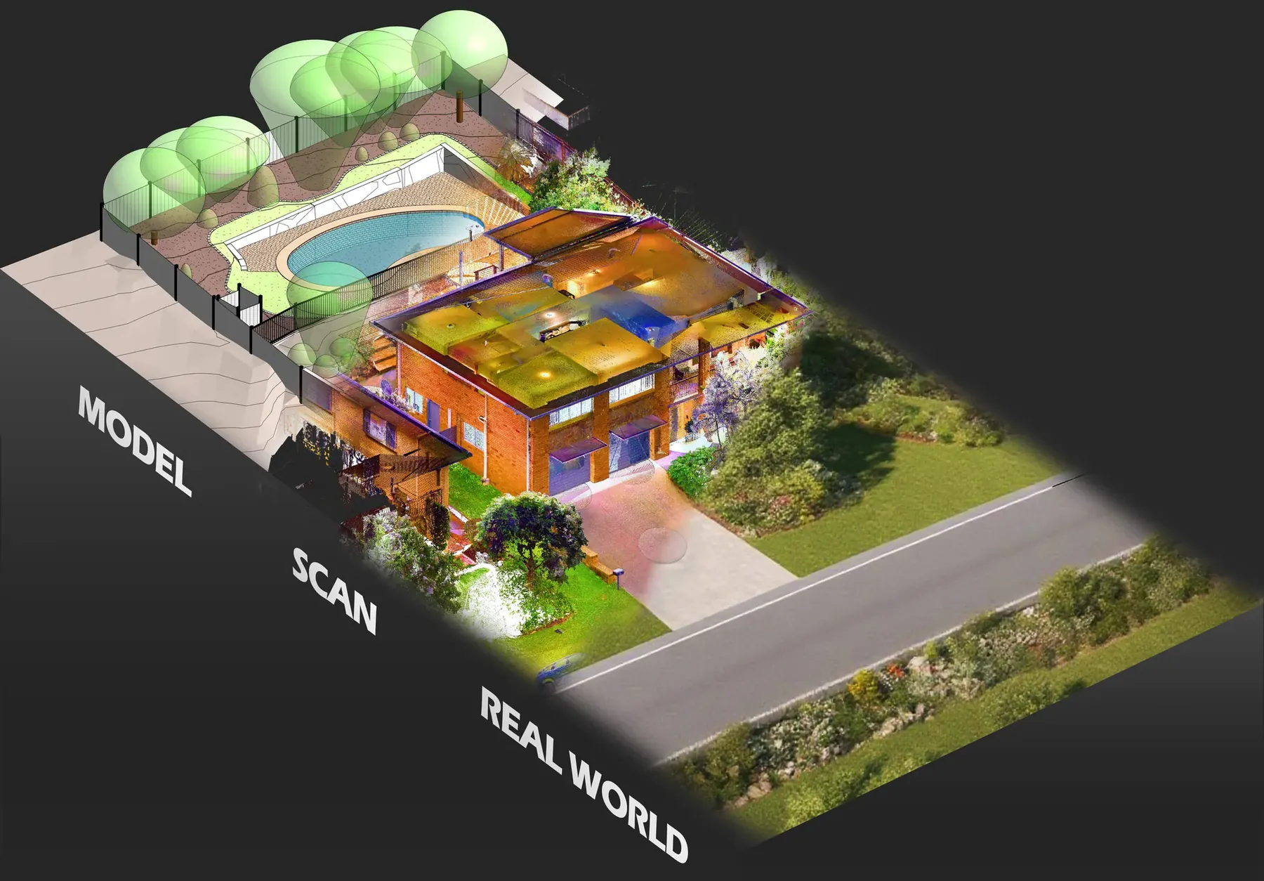 House: real world, scan and Revit model