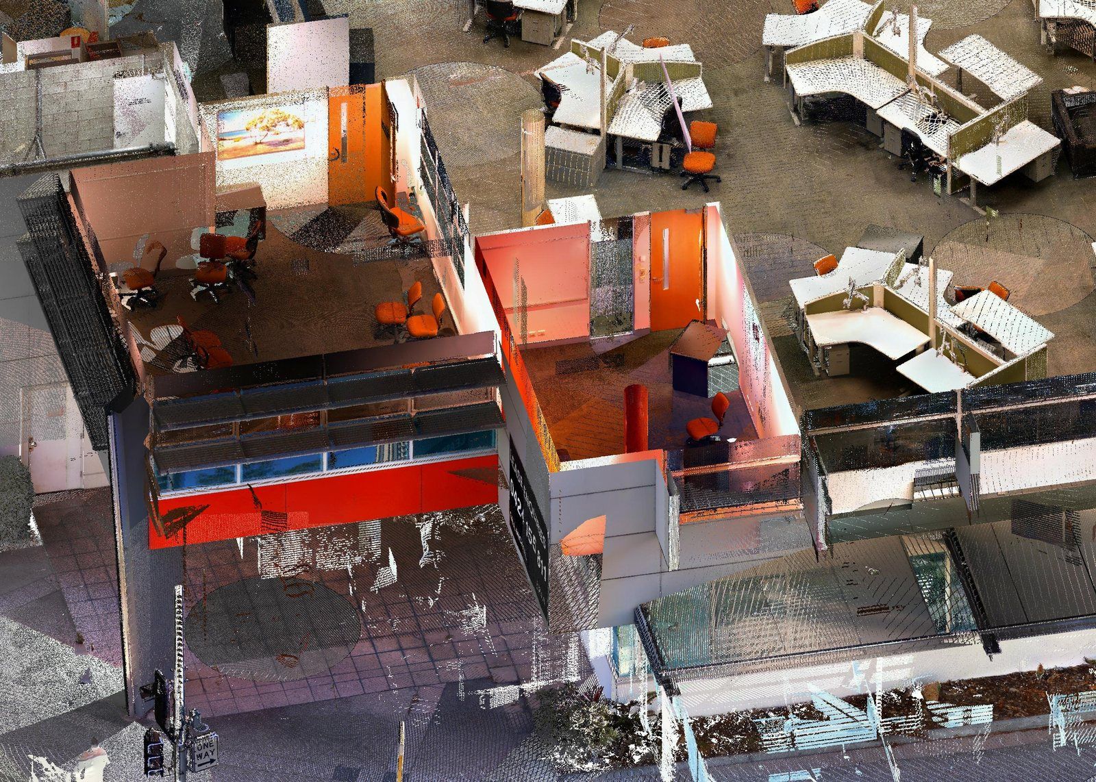 Point cloud of a building interior from a 3D laser scan