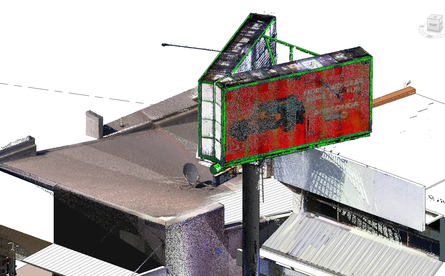 Scan + model: twin screen structure