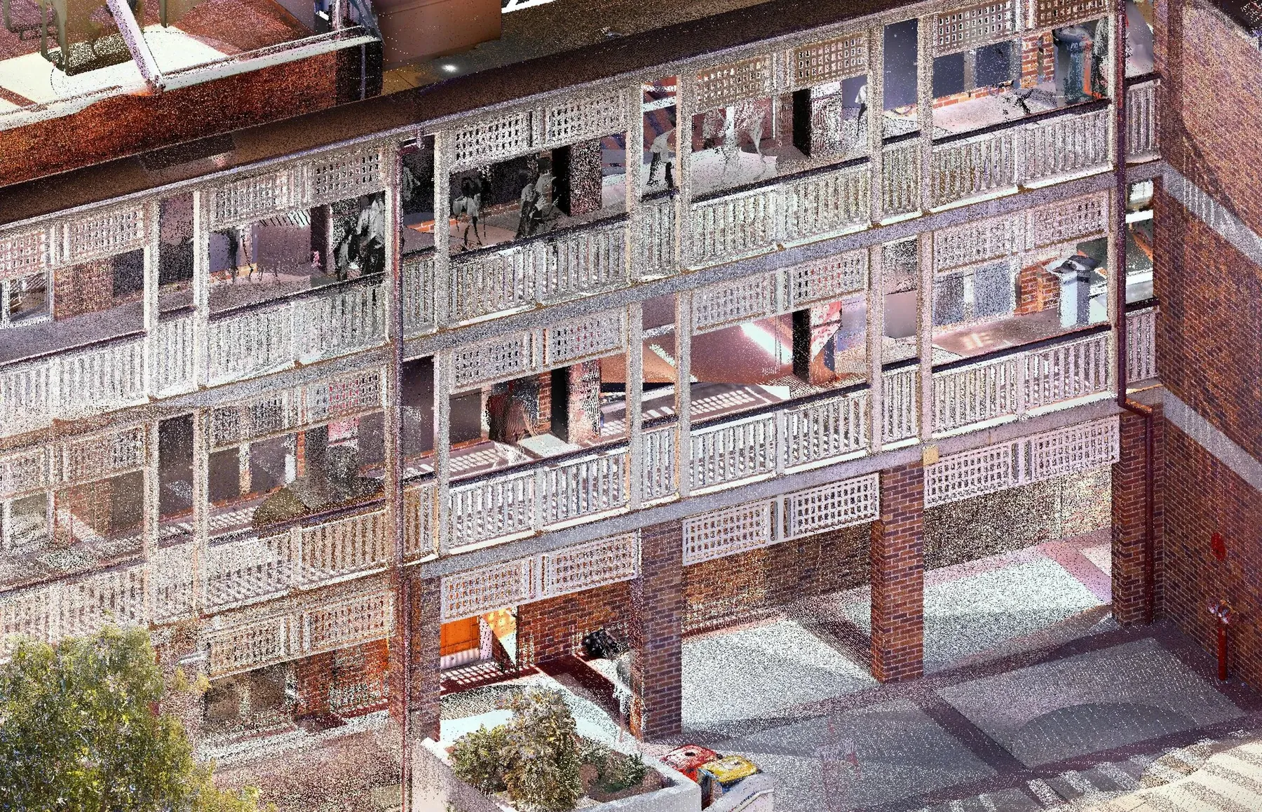 Point cloud of the multi-level college building