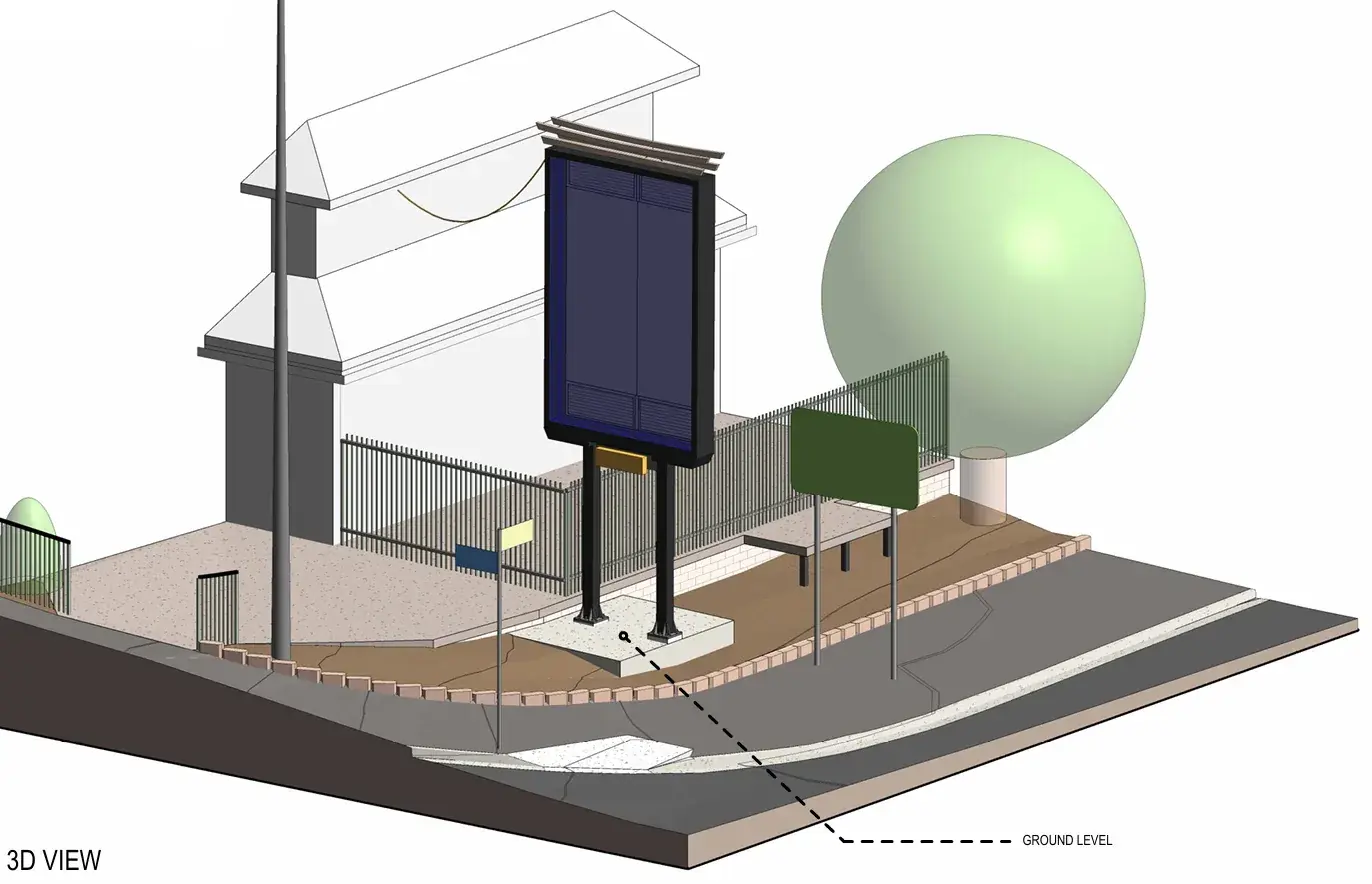 Model: pole sign in Revit