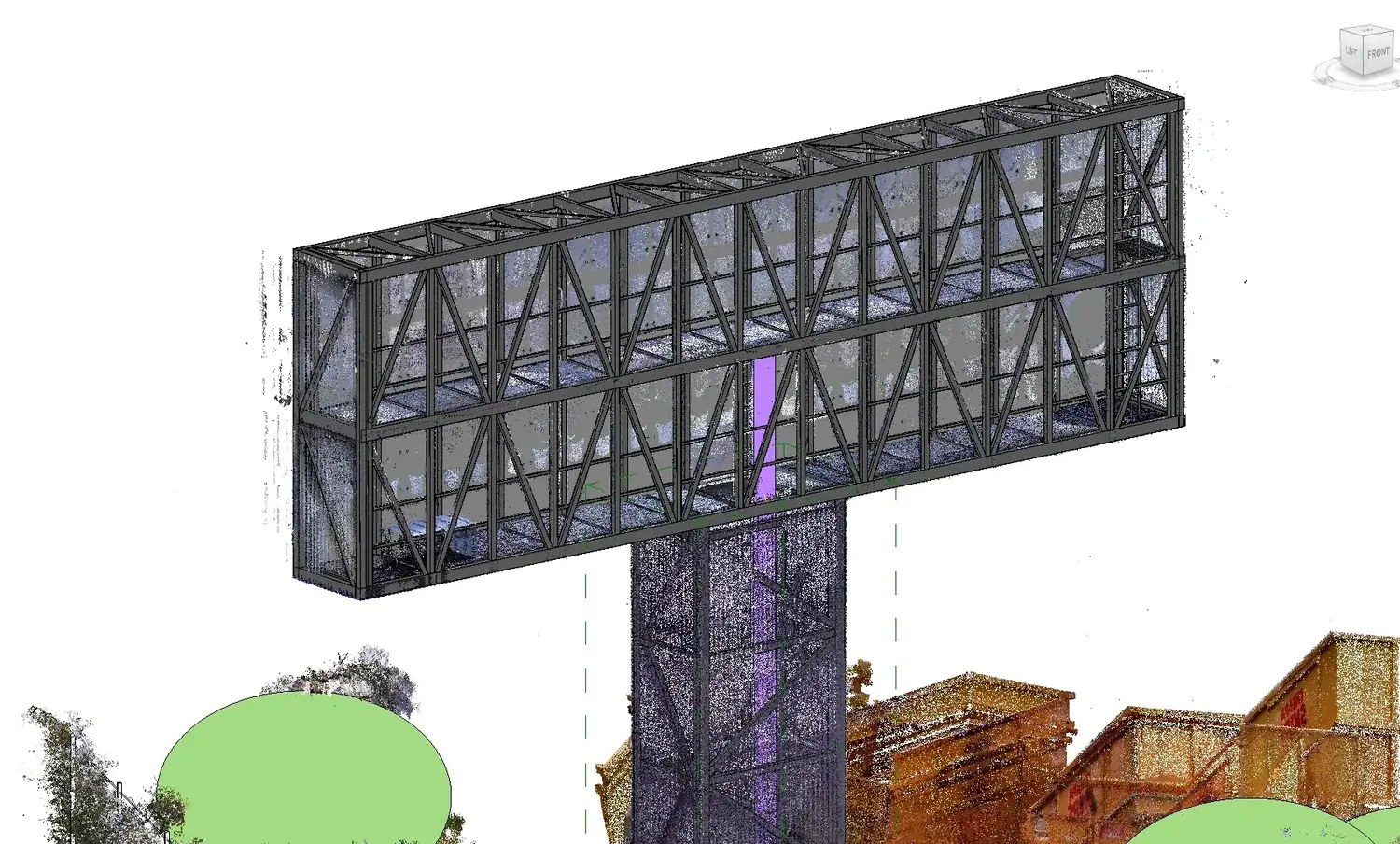 Scan + model: screen truss frame